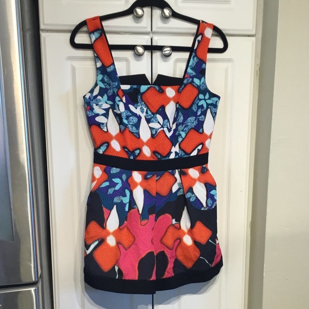 Peter Pilotto for Target Sleeveless Floral Romper w/Black Trim